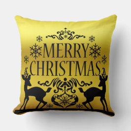 Black Faux Gold Merry-kerst Kussen