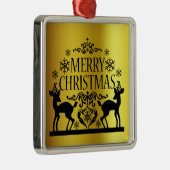 Black Faux Gold Merry-kerstversiering Metalen Ornament (Rechts)