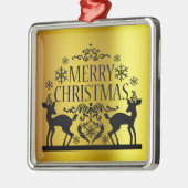 Black Faux Gold Merry-kerstversiering Metalen Ornament (Links)