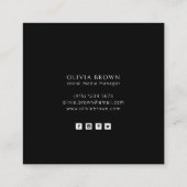 Black Faux Gold Minimalist Professional Vierkante Visitekaartje (Achterkant)
