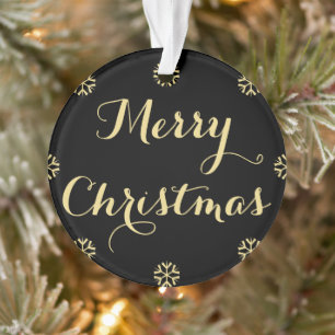 Black Faux Gold Snow - Elegant Kerstmis Ornament