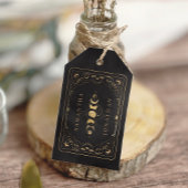 Black & Faux Gold Tarot Hemelse Huwelijk Cadeaulabel