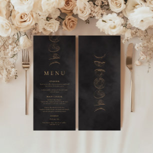 Black & Faux Gold Tarot Hemelse Huwelijk Menu