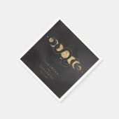 Black & Faux Gold Tarot Hemelse Huwelijk Servet (Hoek)