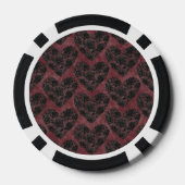 Black Faux Lace Heart Floral Poker Chips (Achterkant)