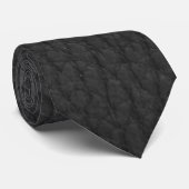 Black Faux Leather Print Grunge Weddenschappen Stropdas (Opgerold)