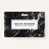 Black Faux Marble White Accent Badge (Voorkant)