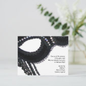 Black Faux Rhinestone Mask Halloween Invitation Kaart (Staand voorkant)