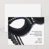 Black Faux Rhinestone Mask Halloween Invitation Kaart (Voorkant / Achterkant)