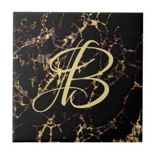 Black Faux Rusted Gold-patroonkeramische Tegel Tegeltje