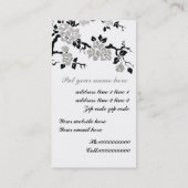 Black faux Silver folie pauock en cherry blossom Visitekaartje (Achterkant)