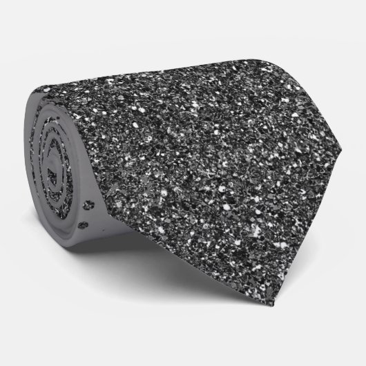 Black Faux Sparkles Wedding Stropdas (Opgerold)