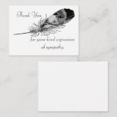 Black Feather Element na begrafenis bedankkaart Notitiekaartje (Voorkant / Achterkant)