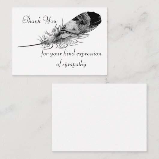 Black Feather Element na begrafenis bedankkaart Notitiekaartje (Voorkant / Achterkant)