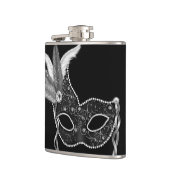 Black Feather Mask Mardi Gras Heupfles (Links)