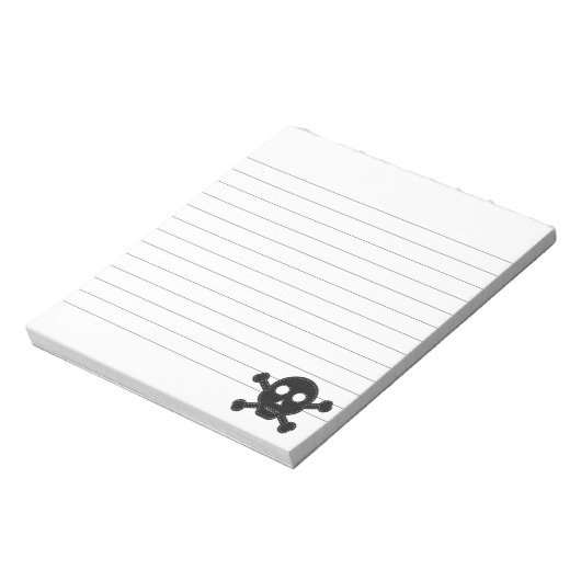 Black Felt Skull Lined Notitieblok (Linkerzijde)