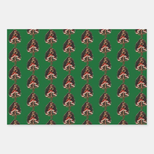 Black Female Nutcracker Dancer Gift Wrapping Paper (Voorkant 3)