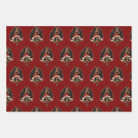 Black Female Nutcracker Dancer Gift Wrapping Paper (Voorkant 2)