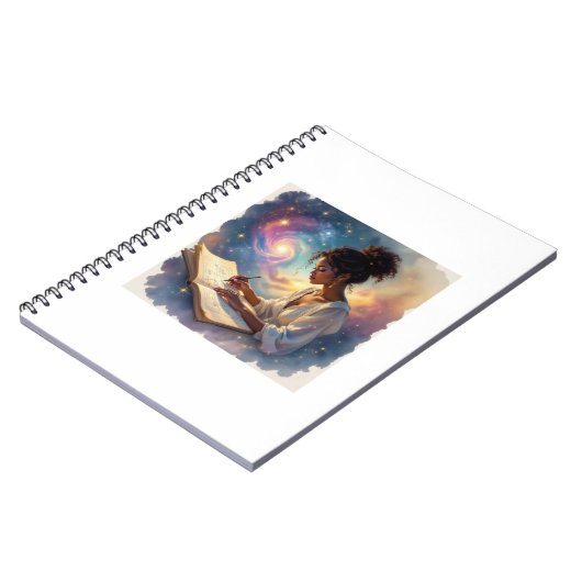 Black Female Writing in a Journal Notitieboek (Linkerzijde)