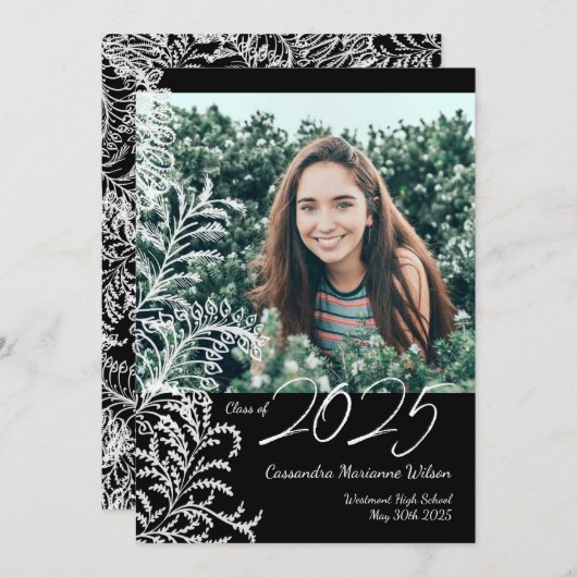 Black Ferns  Foto Afstuderen Aankondiging (Voorkant / Achterkant)