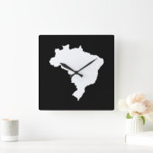 Black Festive Brazil van Emporio Moffa Vierkante Klok (Huis)