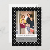 Black Festive Stars Holiday Photo Briefkaart (Voorkant / Achterkant)