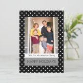 Black Festive Stars Holiday Photo Flat Kaart (Staand voorkant)