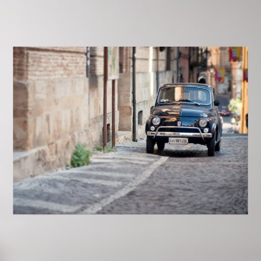 Black Fiat 500, Cinquecento, Italië Poster (Voorkant)