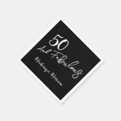 Black Fifty and Fabulous Script Birthday Servet (Hoek)
