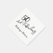 Black Fifty and Fabulous Script Birthday Servet (Hoek)