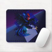 Black Fighting Rooster Mousepad Muismat (Met muis)