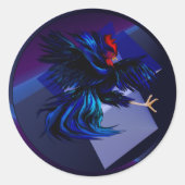 Black Fighting Rooster Sticker (Voorkant)