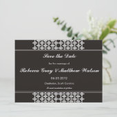 Black filigraan bewaar de datumkaarten save the date (Staand voorkant)