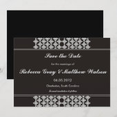 Black filigraan bewaar de datumkaarten save the date (Voorkant / Achterkant)