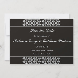 Black filigraan bewaar de datumkaarten save the date