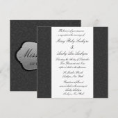 Black Filigree Invitation Kaart (Voorkant / Achterkant)