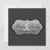 Black Filigree Invitation Kaart (Achterkant)