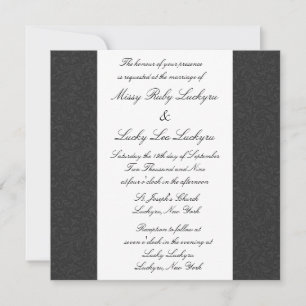 Black Filigree Invitation Kaart