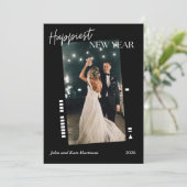 Black Film Happy New Year Photo Simple (Staand voorkant)