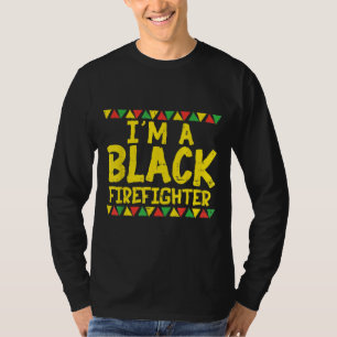 Black Firefighter Firemen Kente African American P T-shirt
