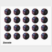 Black Fireworks 4 juli gepersonaliseerd Ronde Sticker (Vel)