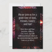 Black Fireworks 4th van juli Feestuitnodiging Kaart (Achterkant)