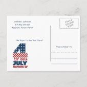 Black Fireworks 4th van juli Feestuitnodiging Uitnodiging Briefkaart (Achterkant)