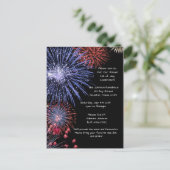 Black Fireworks 4th van juli Feestuitnodiging Uitnodiging Briefkaart (Staand voorkant)