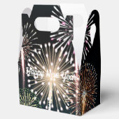 Black Fireworks Happy Nieuwjaar Bedankdoosjes (Geopend)