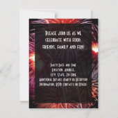 Black Fireworks New Years Party Small Invitation Kaart (Achterkant)