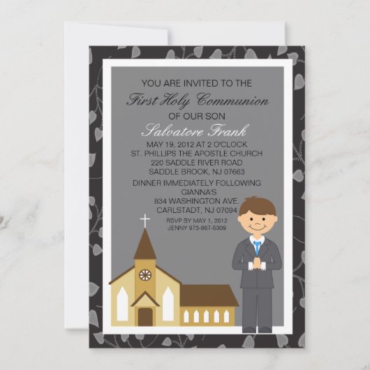 Black First CommunBoy by Church Kaart (Voorkant)