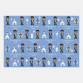 Black First Communion Boy Inpakpapier Vel (Voorkant 3)