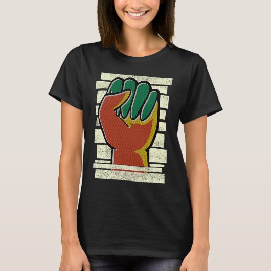 Black Fis African Pride Black History Mon T-shirt (Voorkant)