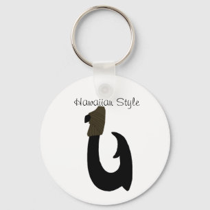 Black Fish Hook, Hawaiian Style-sleutelketen Sleutelhanger
